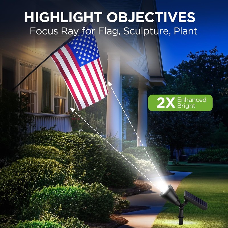 InnoGear 2 Solar Lights Outdoor Spot Garden Yard Landscape Flag,