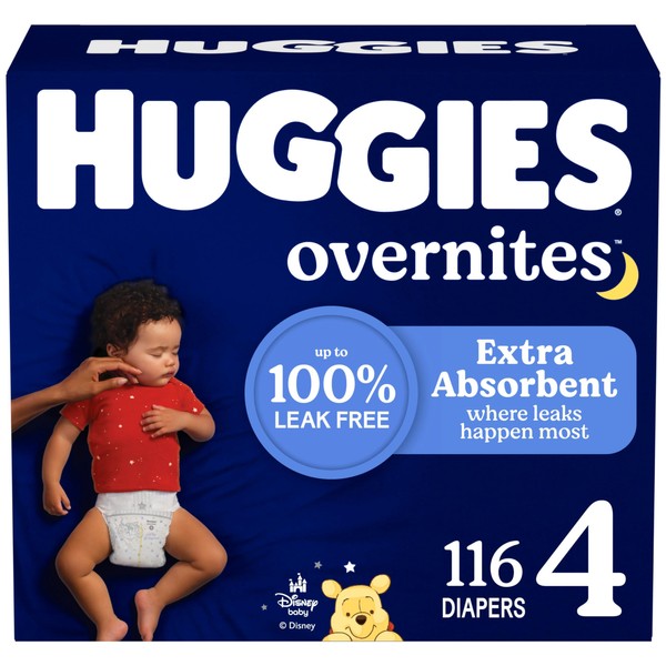 Huggies Size 4 Overnites Baby Diapers: Overnight Diapers, Size 4
