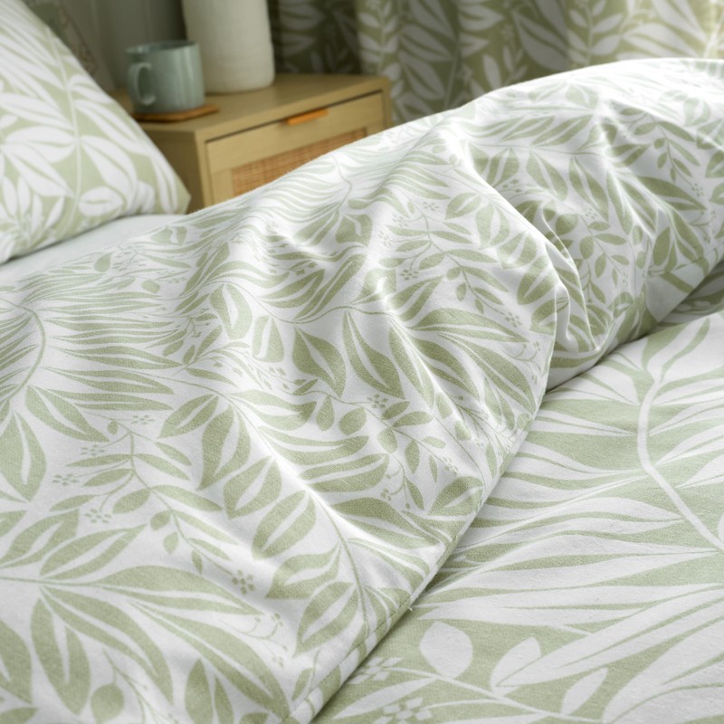 Catherine Lansfield Sorrel Leaf Reversible Single Duvet Cover Set with