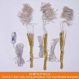 XINXIANLIAN 300 LED Waterfall Lights with 15 Bendable String Lights, USB Rechargeable Vine String Lights, Outdoor Fairytale Lights for Indoor and Outdoor Decoration, Christmas, and Party (Warm White)