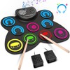 Upgraded Electric Drum Set, 9 Drum Practice Pad, Roll-up Electronic