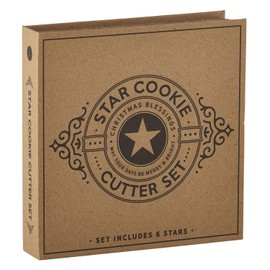 Creative Brands Boxed Stainless Steel Cookie Cutter Gift Set, 6-Piece, Holiday Star