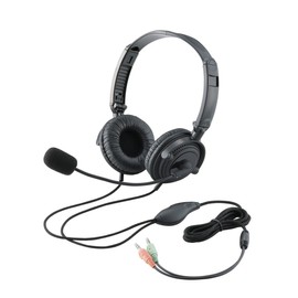 Elecom HS-HP20BK Headset, Microphone, Binaural, Overhead, 5.9 ft (1.8 m), Foldable, 1.6 inch (40 mm) Driver, Black