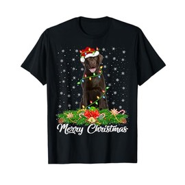 Xmas Lighting Decor Santa Labrador Retriever Dog Christmas Men Women Kids T-Shirt