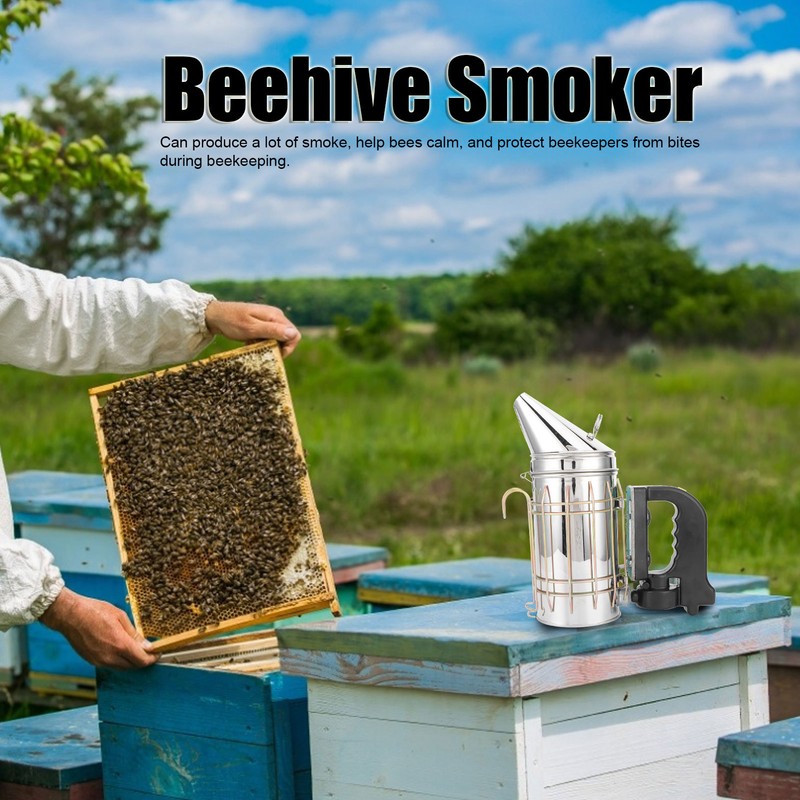 Electric Beehive Smoker 5V Stainless Steel with Heat Shield Handle
