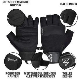 Igoera® Climbing gloves with high-quality and robust seams, finger gloves for climbing and bouldering for more grip and protection on the rock and on the wall, unisex (XL)