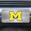 FANMATS 24519 Michigan Wolverines Stainless Steel Front License Plate with