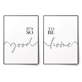 BLCKART Premium Poster Set, It's So Good To Be Home, Stylish Posters for Living Room, Bedroom Decoration, Without Frame (Good to be Home I, A4)