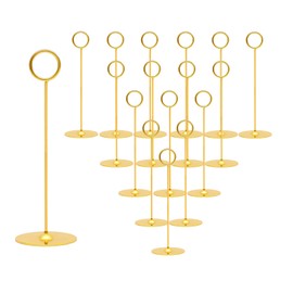 Urban Deco 16 Pieces Table Card Holder 8 inches Table Number Holders Place Steel Card Holders for Photos, Food Signs, Memo Notes, Weddings, Restaurants, Birthdays (Gold)