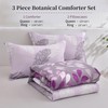 DJY Purple Comforter Set King, Botanical Leaves Comforter for King
