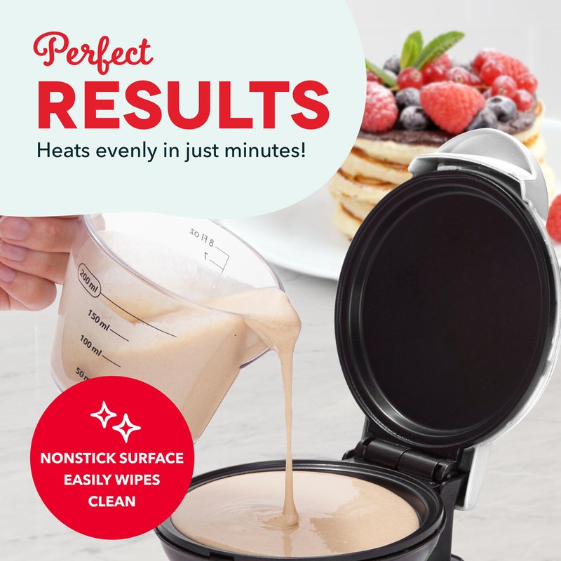 DASH Mini Maker Electric Round Griddle for Individual Pancakes, Cookies,