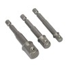 Socket Bit Adapter Drill Nut Driver Power Extension Bar 3pc