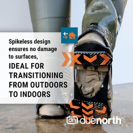Due North GripPro Spikeless Ice Cleats - Perfect for Transitioning Between Indoor/Outdoor Surfaces - 22 Hi-Vis Chevrons for Maximum Grip