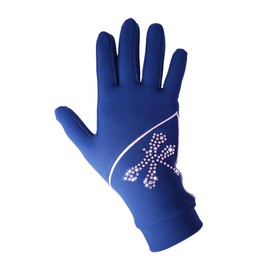 IceDress - Thermal Figure Skating Gloves Shine (Cornflower with Rhinestones)(Size CS (7-9))