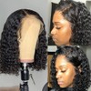 ALIESTFDNO Wigs, Short Bob Wig, deep curl, Rose Net, Glueless