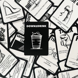 970 Games Down2Drink | Drinking Card Game for Adults | Party, Camping, College, Game Night - (Kings Cup Spinoff) 54 Card Deck