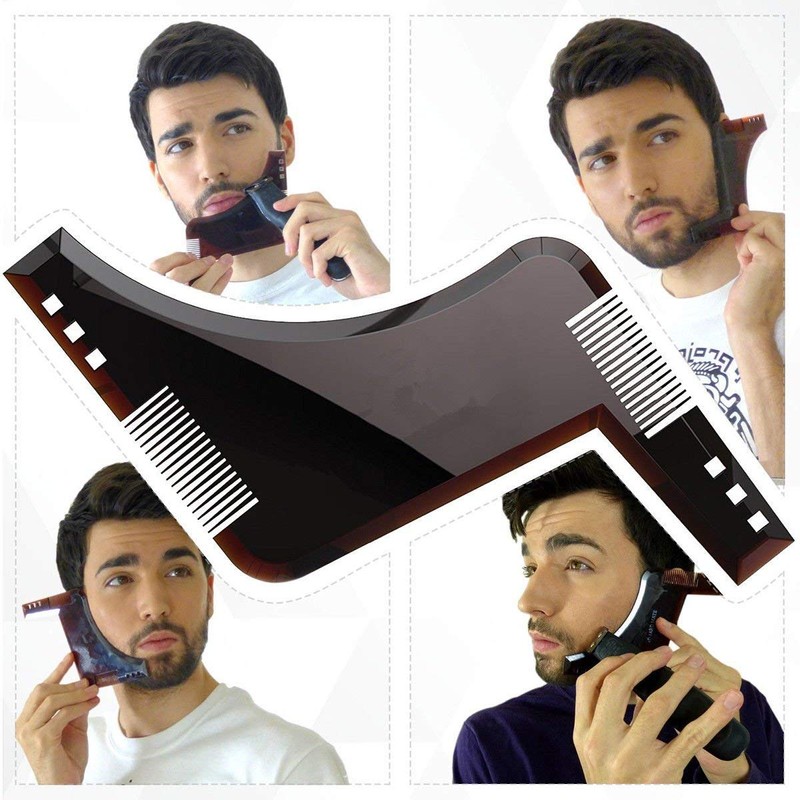 AlexVyan Brown Beard Shaping and Styling Template Tool with Inbuilt