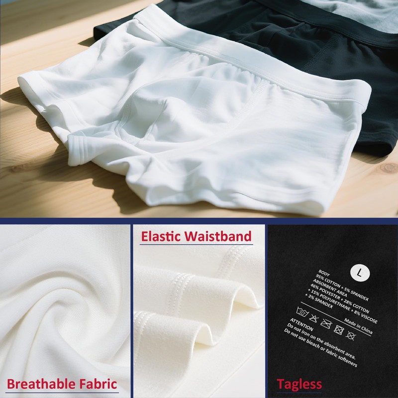 KARSWATT Washable Urinary Incontinence Underwear for Men Front Absorbent Leak