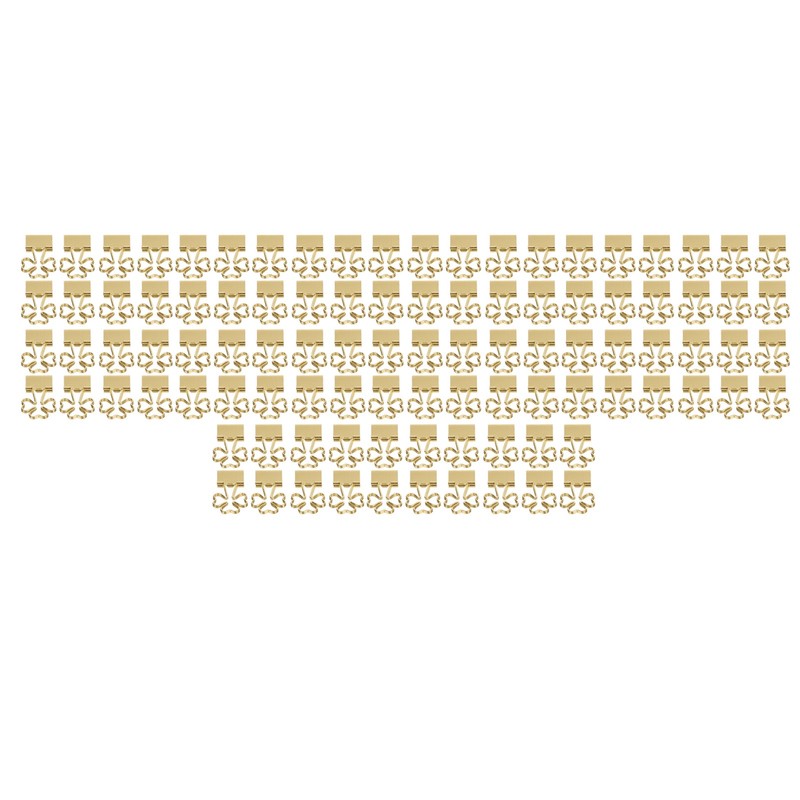 100pcs Flower Shape Binder Clips Strong Clamping Force Metal Cute