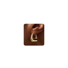 MUMREUES Gold Earrings for Women 14K Gold Hoop Earring Dainty Minimalist Simple Small Earrings Jewelry Gift for Her, Yellow Gold Brass, Cubic Zirconia