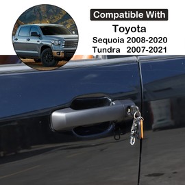 Aunginsy Exterior Door Handle Trim Covers Compatible with Toyota Tundra 2007-2021 & Sequoia 2008-2020 Car Front Rear Door Handle Cover Outside Door Handle Outer Covers Protector Shell ABS Accessories