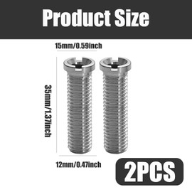 Pack of 2 hollow screw sink, 35 mm hollow screw for strainer basket valves, M12 screws for Franke sink replacement parts, Blanco sink accessories, silver hollow screw M12, suitable for kitchen sinks