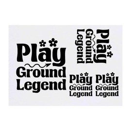 4 x 'Playground Legend Funny Text ' Temporary Tattoos - Water Resistant, Skin-Safe, Non-Toxic Transfers, Mixed Sizes (TO00081232)