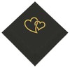 Weddingstar 3-Ply Gold Foil Cocktail Napkins Red - Linked Double