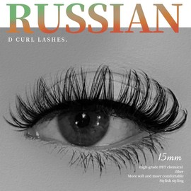 15mm D Curl Fluffy Russian False Eyelashes, Natural Curling Eye Makeup Strip Lashes for Lashes Extensions, Women & Girls Eye Makeup Cosmetic, Christmas Gift