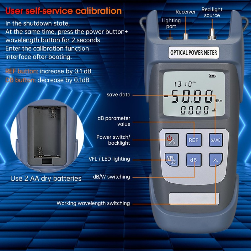 Duogalia Fiber Optical Power Meter with 1mW Light Source SC