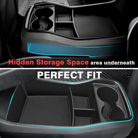 BestEvMod for EV9 Lower Center Console Organizer Tray Interior Accessories Storage Box ABS Material with PVC Trim Compatible with 2024 2025 2026 Kia EV9 Accessories (V2)