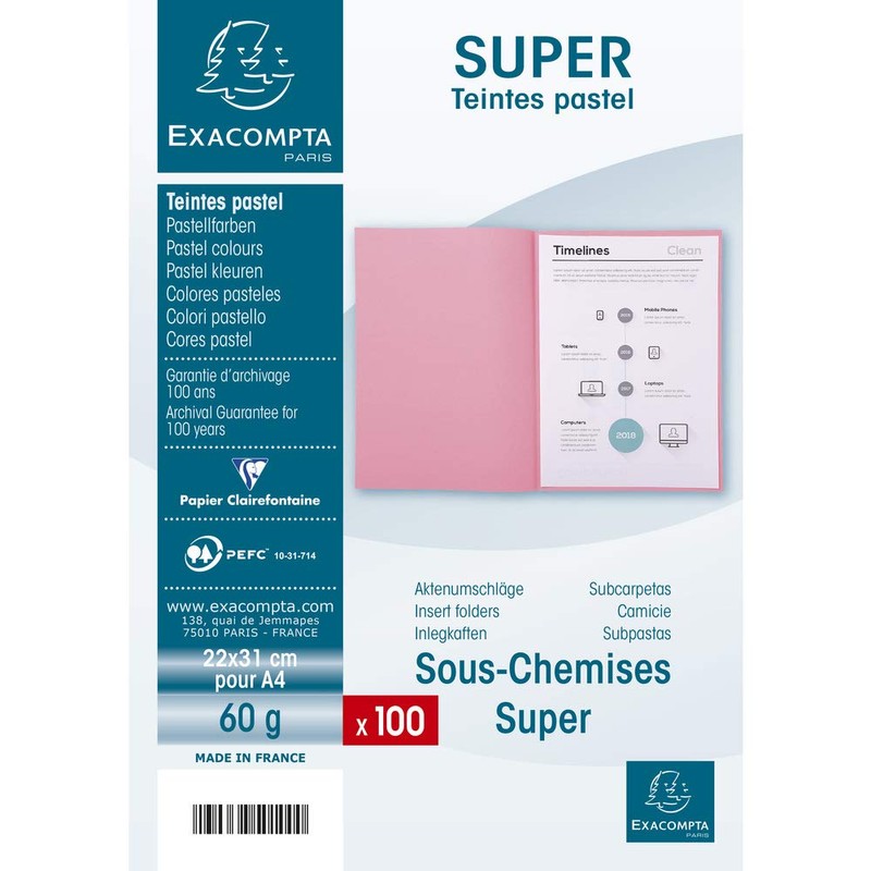 Exacompta - Ref 850105E - Super Square Cut Folders -