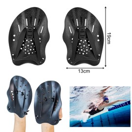 Pamtns 1 Pair Hand Paddles Swimming Unisex Adult Swimming Training Device Swimming Paddle Hand Paddle Training Tool Adjustable Swimming Paddle Forearm Swimming Aid Strength Training Aid Swimming