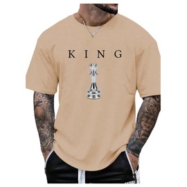 SOLY HUX Men's Graphic Tees Crew Neck T Shirts Short Sleeve T-Shirts Casual Summer Streetwear Apricot Graphic X-Large