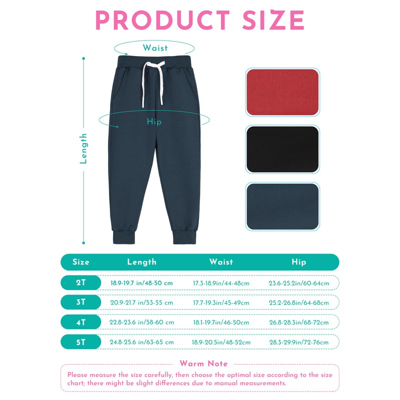 Resinta 3 Pack Toddler Boy Sweatpants Cotton Boys Athletic Joggers