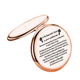 WSNANG to My Sister on Your Wedding Day Gift for Sister Wedding Makeup Mirror Sister to Bride Gift Bridal Shower Gift for Sister (SisterWeddingMirror)