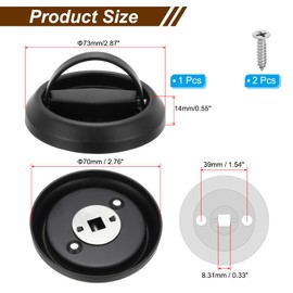 PATIKIL Recessed Sliding Door Pulls Handles 304 Stainless Steel Round Hidden Closet Finger Flush Knob with Screws for Door Drawer Wardrobe, Black