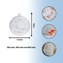 ZoeTekway Pack of 3 Nylon Sieve Fine Coffee Filter Fine Sieve Kitchen Wine Filter Nut Milk Bag Filter Cloth for Filters Soy Milk, Wine, Frying Fat and Juice (200 Mesh/300 Mesh/400 Mesh)