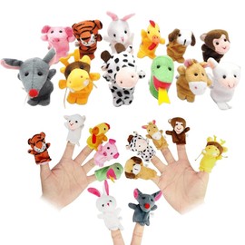 ZEPIQOR 12 Piece Finger Puppets Baby Party Bag Children's Birthday Finger Plush Toy Set Boys and Girls Gifts for Christmas Easter and Children's Party (Animal)