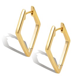 ALEXCRAFT Gold Earrings for Women Rhombus Earrings Plated 14K Gold Earrings Hypoallergenic Birthday Gifts for Women Girls