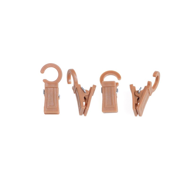 Curtain hooks for rings, oak, 25 pieces, 10 mm diameter,