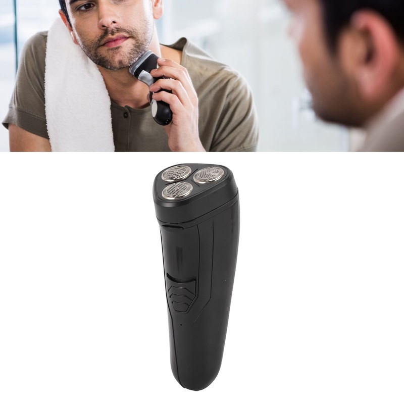 Electric Beard Trimmer 3 Floating Heads Rechargeable Precise Cutting Cordless