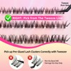Fayjoo Wispy Natural Self Adhesive Eyelashes DIY Lash Clusters with