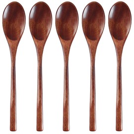 Spoons Set of 5 22cm Unpasted Natural Wood Spoons AOOSY Natural Lacquer Spoons Bento Box for Dining Room Salad Curry Soup Chinese Food Fried Rice Astragalus Safe