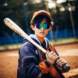 WANWAN Youth Teens Sunglasses, Kids Sunglasses Baseball Sports Cycling Glasses Softball Visor Shades Unisex Adult Teens 7-14