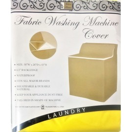 Better Home Zippered Fabric Washing Machine Cover Waterproof Dust Protector (Yellow), 30W x 26D x 41H