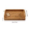 Hand-Woven Rattan Rectangular Serving Tray with Handles for Breakfast, Drinks,