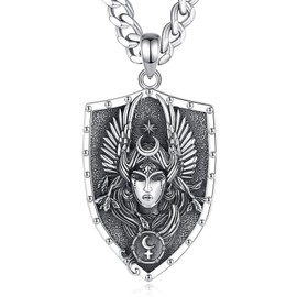 INFUSEU Mystical Witchy Gifts for Women, Pentagram Witches Knot Triple Moon Goddess Lilith Hecate Phoenix Necklaces, 21.9mm, Sterling Silver, sterling silver