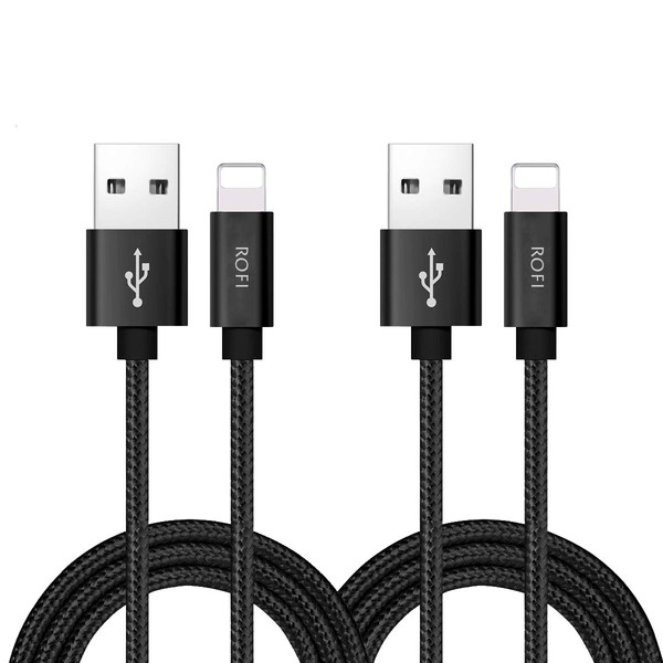 RoFI Compatible Phone Cable, [2Pack] 2FT Nylon Braided Fast Charging