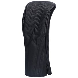 Golf Club Head Cover Waterproof PU Leather Golf Wood Head Covers Protective BlackNO. 5